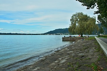 Austria-view of the embankment in town Bregenz