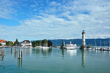 Germany-view of the port of Lindau and Lake Constance