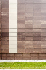 Modern beige metal tiles wall