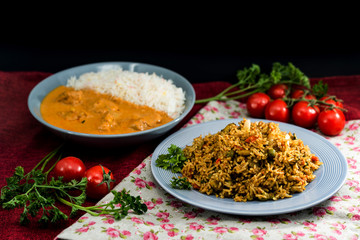 Tasty Indian food basmati rice on a plate
