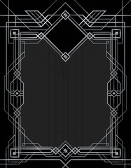 Gatsby Vintage frame vector, Abstract geometric patterned background