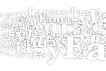 fantasy white random text with shadows, illustration