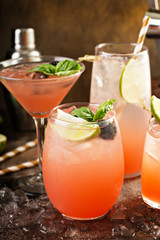 Grapefruit and lime cocktails