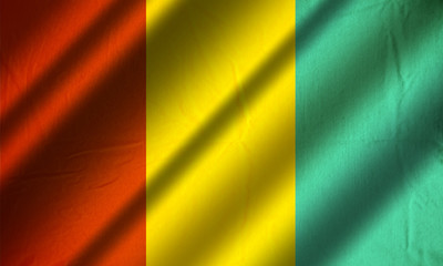Authentic colorful textile flag of Guinea