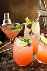 Grapefruit and lime cocktails