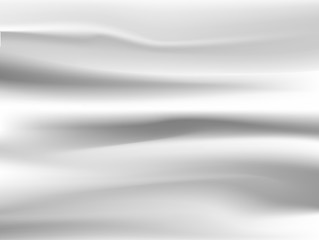 Abstract white background Vector White Satin Silky Cloth Fabric Textile Drape with Crease Wavy Folds. with soft waves and white fabric, waving in the wind