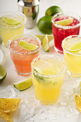 Variety of margarita cocktails