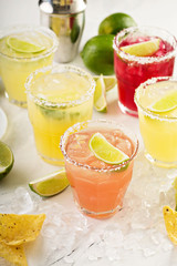 Variety of margarita cocktails
