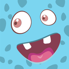 Cartoon face of a monster. Vector illustration.