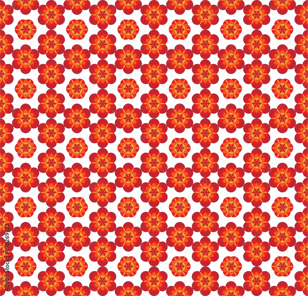 Poster abstract red pattern geometric of circle in japanese or chinese ornament. seamless vector illustrati
