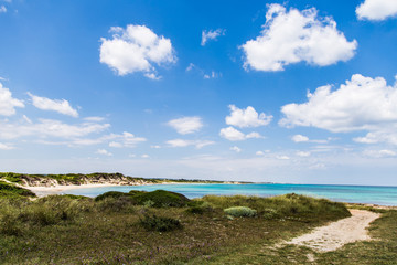 Il mare della riserva naturale di Torre Guaceto in Puglia