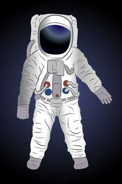 illustration of astronaut, vector drawing