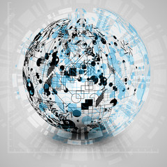 Earth globe vector illustration for advertising