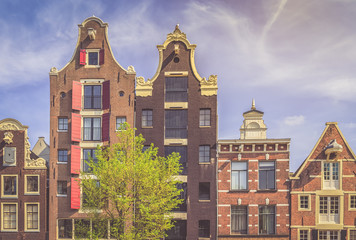 Traditional old buildings in Amsterdam.