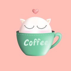 Cup of kitty art