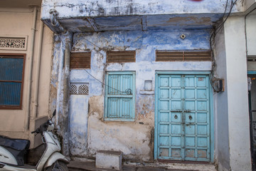 Turquoise door and window