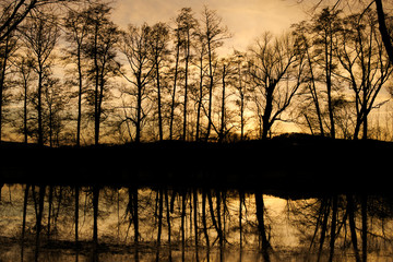 sunset with reflections 