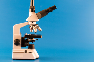 Scientific microscope in science laboratory