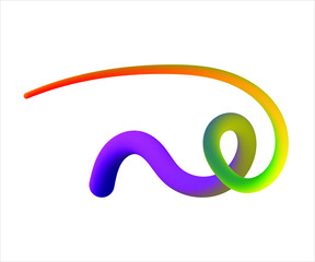 Trendy abstract colorful liquid shape, fluid element with rainbow gradient wave. May be used as background or mockup for card and web design, banners and posters