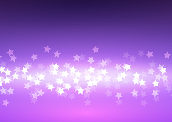 Obraz na płótnie Canvas Abstract bokeh light stars on the gradient lilac background, vector illustration