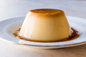 Homemade Creme Caramel with Sweet Syrup / Custard Pudding