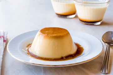 Homemade Creme Caramel with Sweet Syrup / Custard Pudding