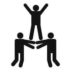 Happy teamwork icon. Simple illustration of happy teamwork vector icon for web