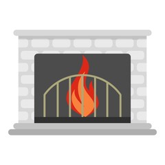 Fireplace icon. Cartoon illustration of fireplace vector icon for web