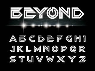 Vector of Futuristic font and alphabet, Letters set for sci-fi, military