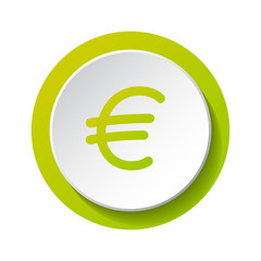 Euro icon - concept of 3d button. Vector.