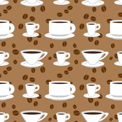 Coffee seamless pattern. Vector illustration.