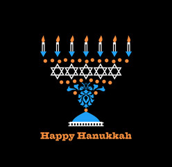 Hanukkah holiday poster. Vector illustration.