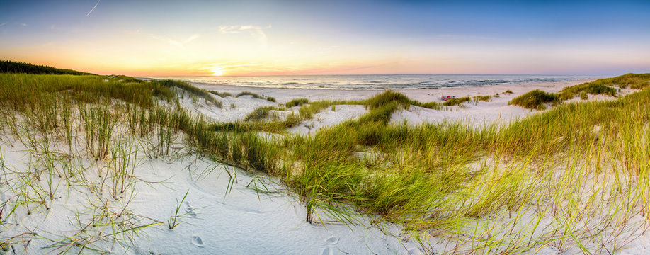 Fototapeta Coast dunes beach sea, panorama