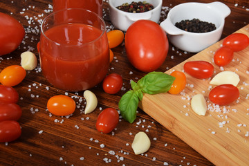 spicy tomato juice with garlic and pepper
