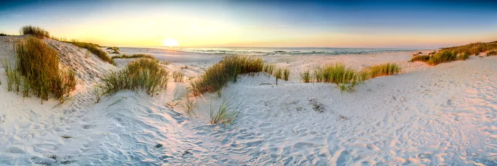 Papier Peint photo Panoramique Côte dunes plage mer, panorama