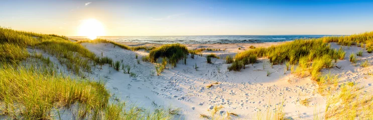 Zelfklevend Fotobehang Panorama Kust duinen strand zee, panorama