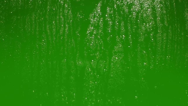 Rain drops on glass. Green screen backround. Chroma key.