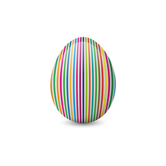 Colorful, painted and decorated Easter egg isolated on the white background. Vector illustration. Holiday symbol, element or object.