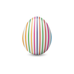 Painted and decorated Easter egg isolated on the white background. Vector illustration. Easter symbol, element and object.