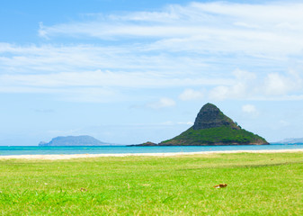 Chinaman's Hat , Mokoli'i islet near Kaneohe, Kualoa Regional Park