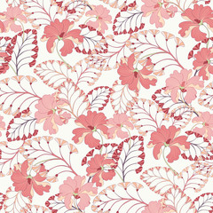 Pink Oriental Seamless Vector Pattern