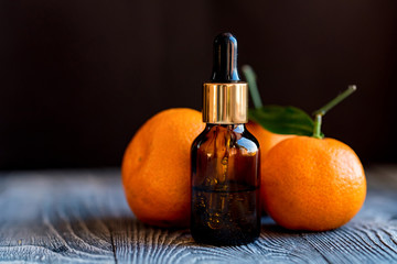 Dropper bottle of mandarin essential oil