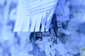 The street ad on the Board. Winter.