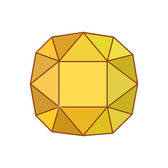 Yellow gemstone icons. Vector illustration.