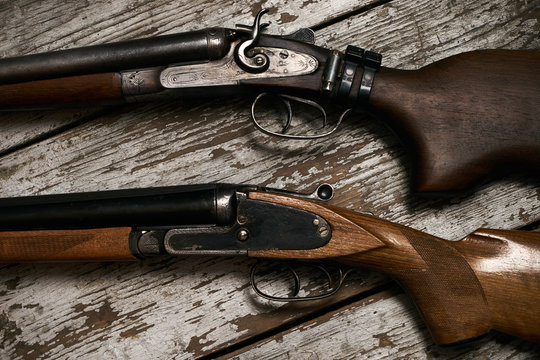 Two Old Antique Shotguns Rifle