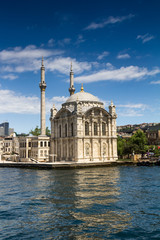 Fototapeta na wymiar View of the famous Ortakoy mosque (Ortakoy Camii) (and Bosphorus bridge). Istanbul. Turkey.