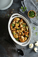Roasted cauliflower with pine nuts and parsley