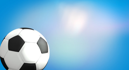 Fototapeta premium soccer football ball blue flood light creative sky 3d rendering