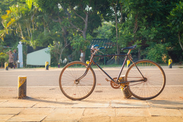 Bike standing on the road, Sri Lanka