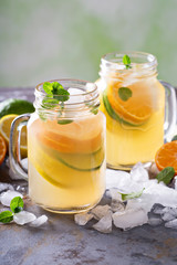 Citrus lemonade with oranges, lemons and limes